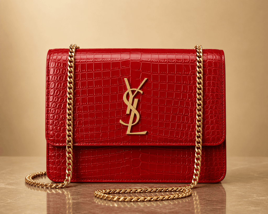 Luxury Crocodile Embossed Chain Shoulder Bag