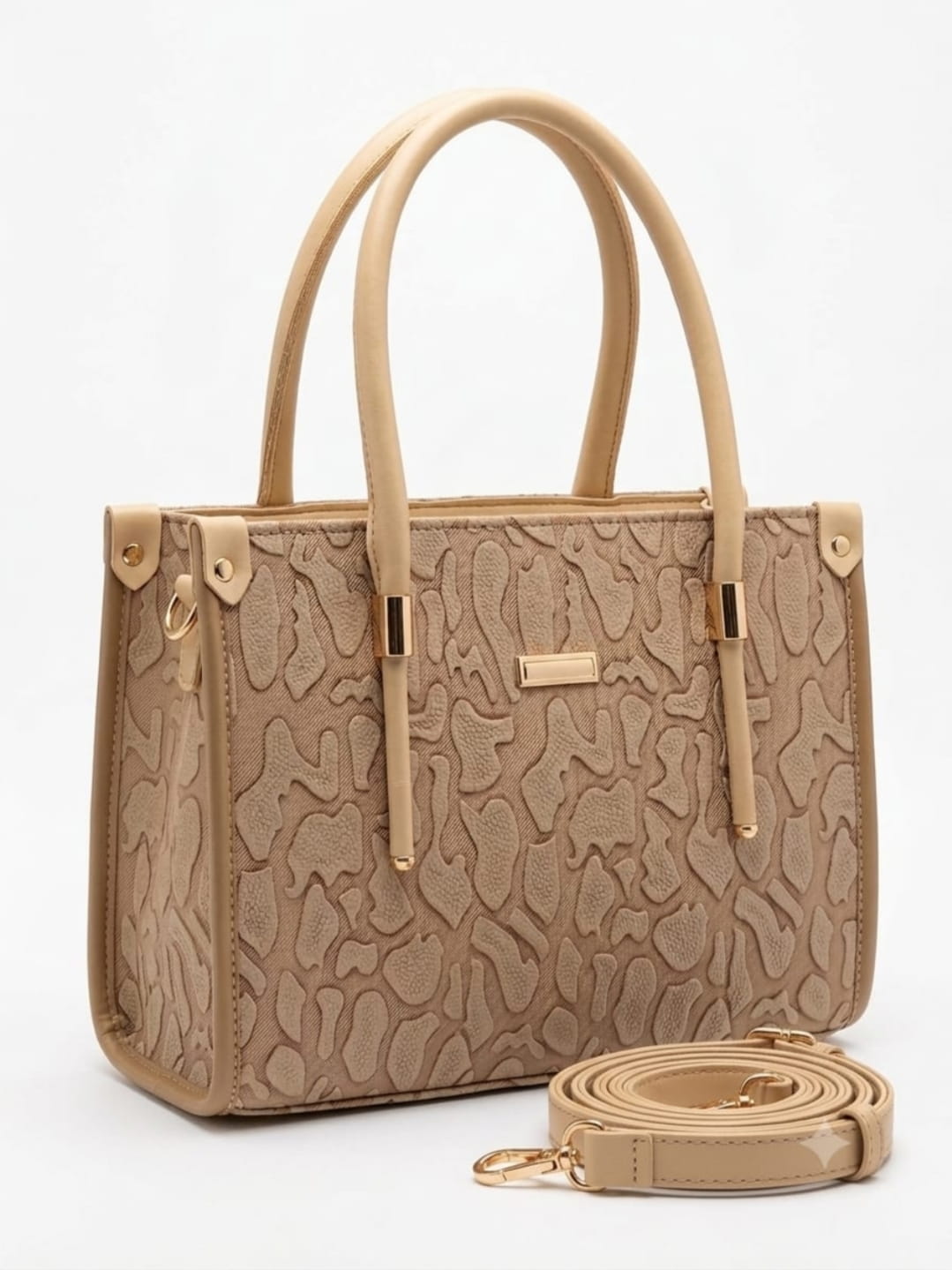 Elegant Zebra Textured Mini Top Handle Crossbody Handbag