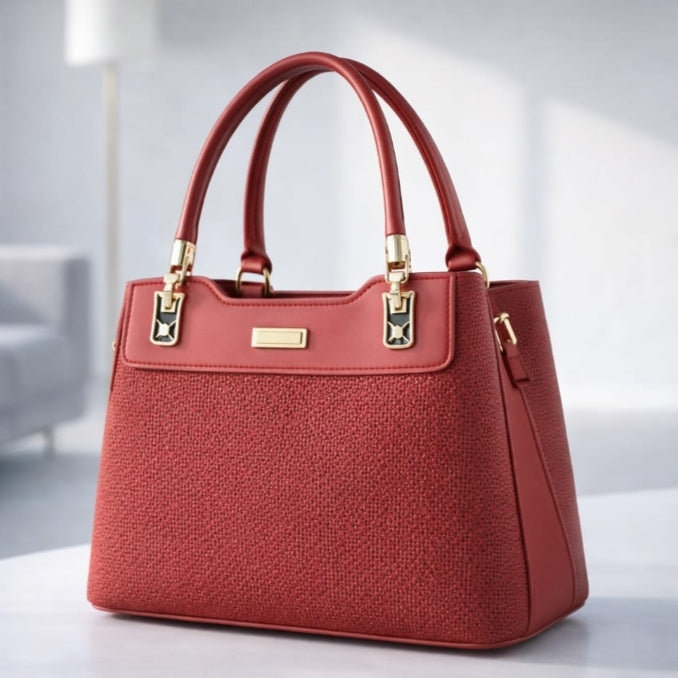 Classic Textured Tote Handbag – Women's Top Handle & Crossbody Bag