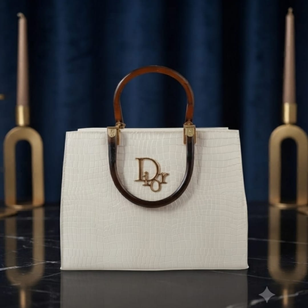 Luxury Crocodile Embossed Top Handle Tote Bag