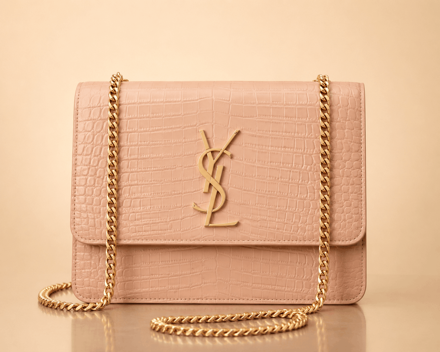 Luxury Crocodile Embossed Chain Shoulder Bag