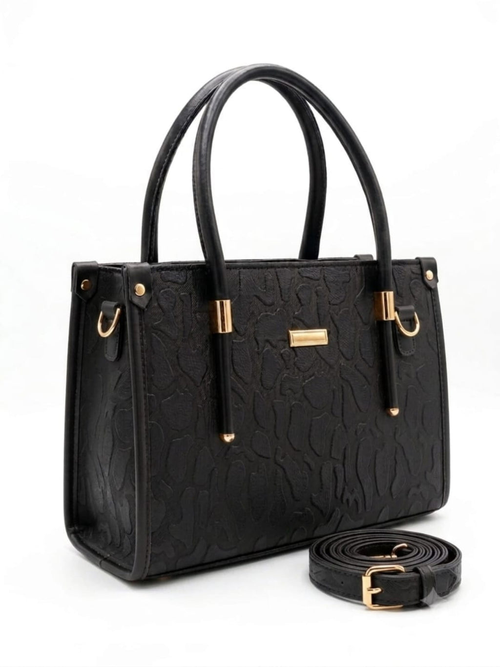 Elegant Zebra Textured Mini Top Handle Crossbody Handbag
