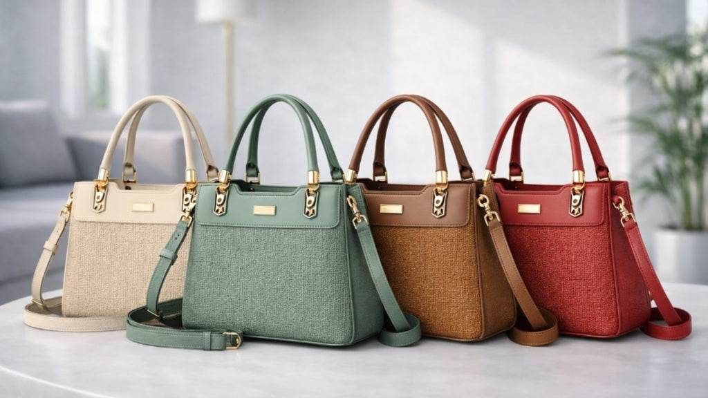Classic Textured Tote Handbag – Women's Top Handle & Crossbody Bag