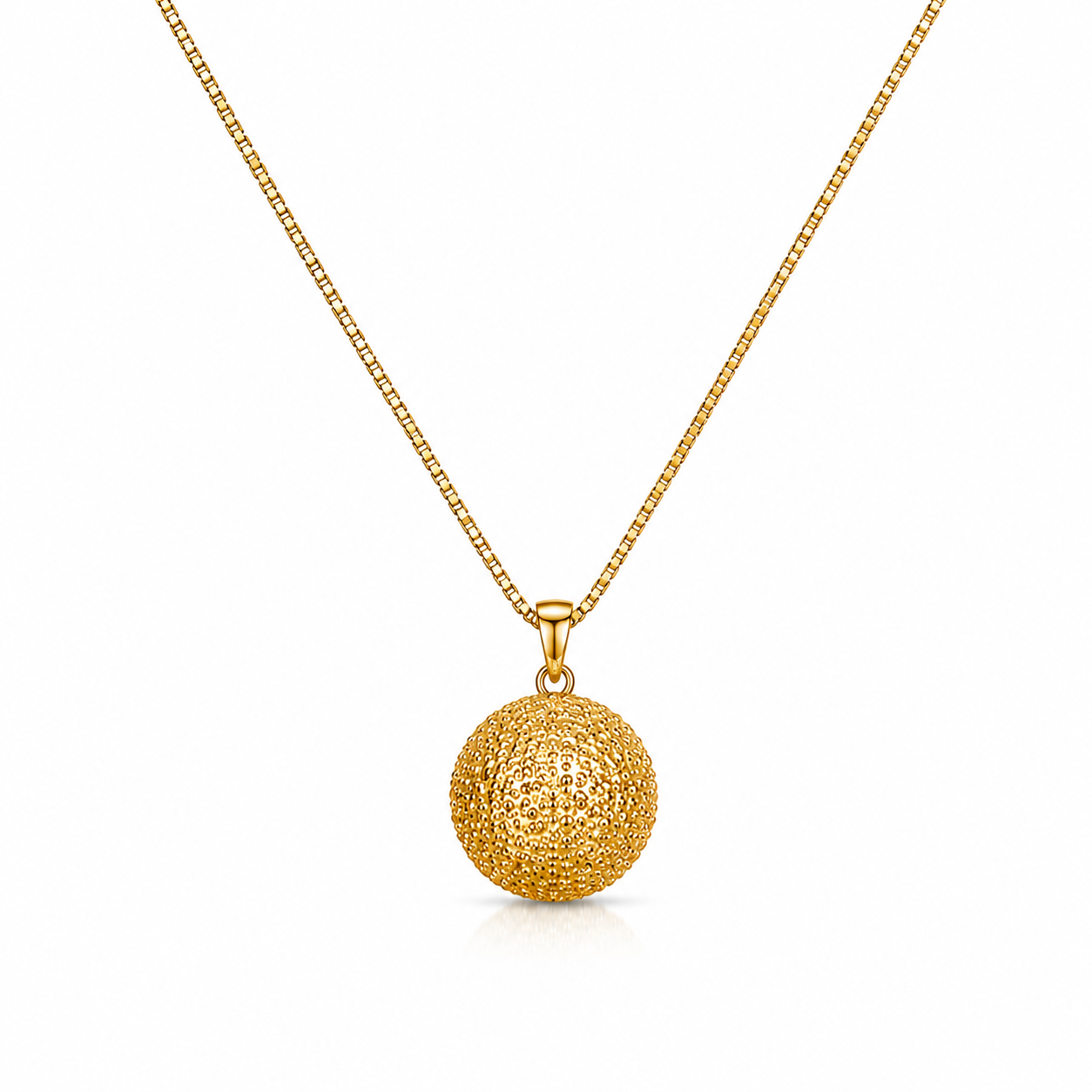 Elegant Gold Textured Sphere Necklace & Stud Earrings Set | Luxury Minimalist Jewellery