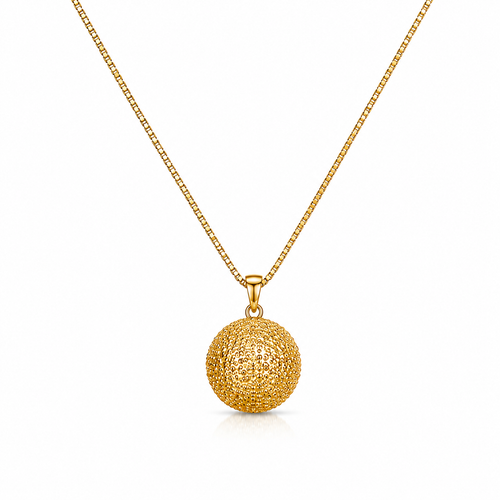 Elegant Gold Textured Sphere Necklace & Stud Earrings Set | Luxury Minimalist Jewellery