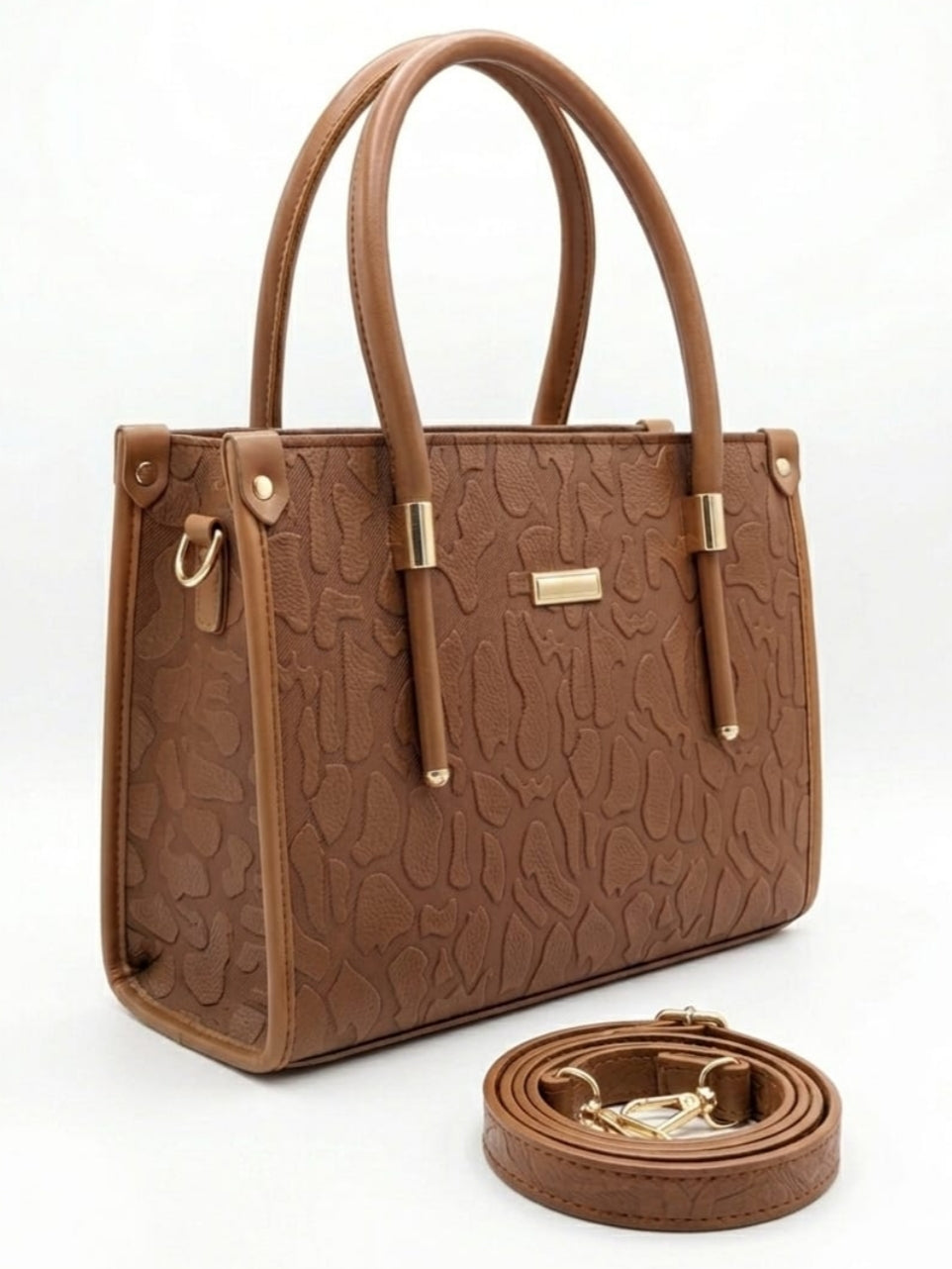 Elegant Zebra Textured Mini Top Handle Crossbody Handbag